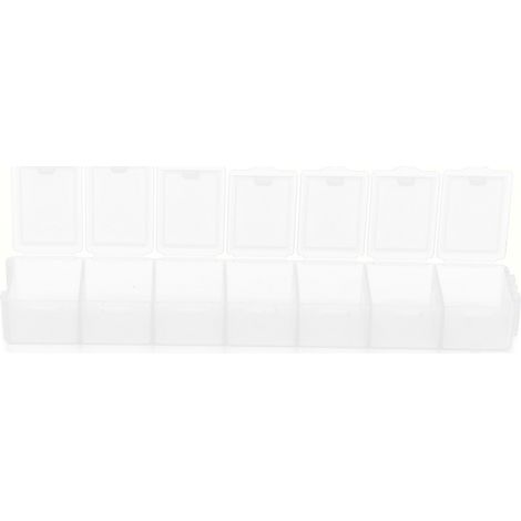 Petite boîte de rangement de voyage en plastique blanc, à double compartiment et fermeture hermétique, pour les peintures sur brique et pierre. (1/5)