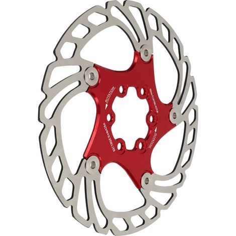 Disque de frein pour vélo de route à 6 boulons, grand disque de frein flottant rouge creux de remplacement, 160 mm/6,3 pouces (1/5)