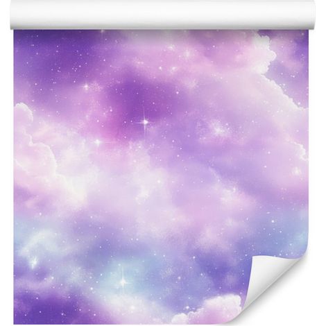 Papier peint aquarelle galaxie lavande, bleu, blanc et violet 50x1000 cm (1/5)