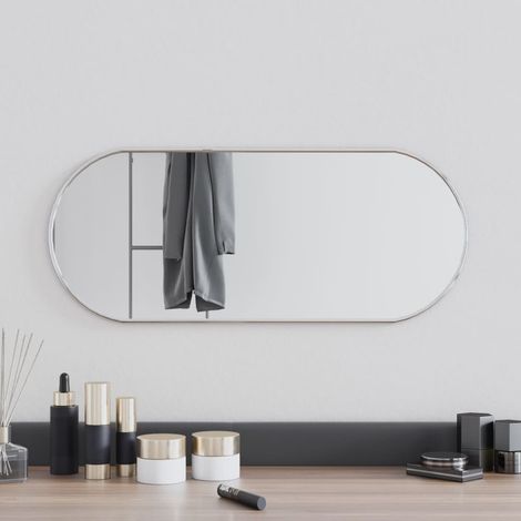 Miroir mural Miroir déco pour Salle de bain,Salon,Chambre Argenté 60x25 cm Ovale VSGS824466 (1/5)