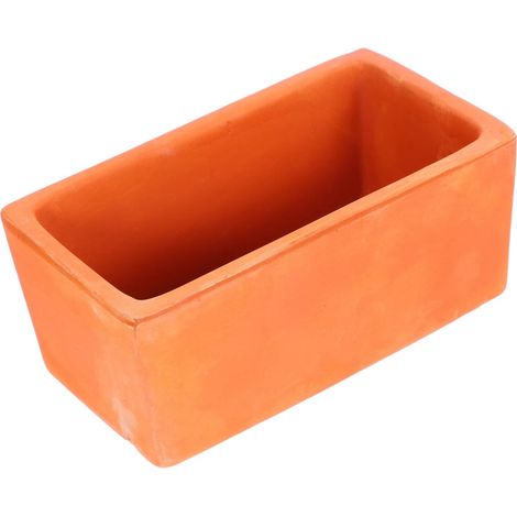 Rectangular Terracotta Planter with Drainage Hole Small Rustic Flower Pot for Succulent Bonsai Plants Indoor and Outdoor Natural Decoration 4.92 x 2.76 x 2.09 Inches (1/5)