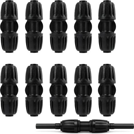Lot de 10 - Connecteurs Droits,Connecteurs Goutte à Goutte Raccords De Tuyau D'Eau 16 mm Pe (1/4)