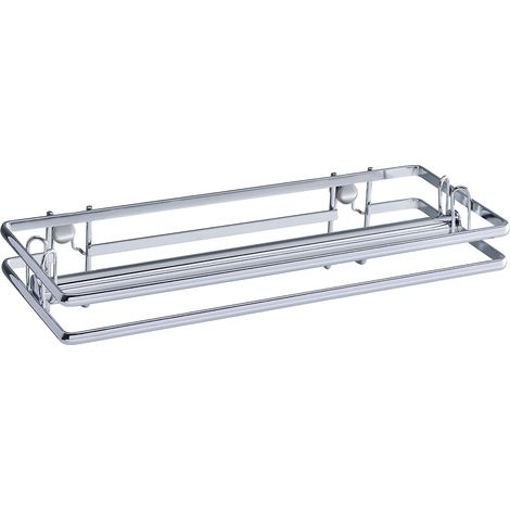 WENKO Dévidoir essuie tout mural Style, porte sopalin mural, fixation sans perçage possible avec adaptateur Loc, métal, 32x4x13 cm, Argent (1/5)