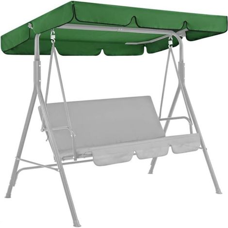 (Vert, 195 x 125 x 16 cm)Housse de protection pour balançoire, housses pour balancin jardin extérieur, auvent imperméable extérieur, pare-soleil à bascule avec 3 sièges (Vert, 195 x 125 x 15 cm)