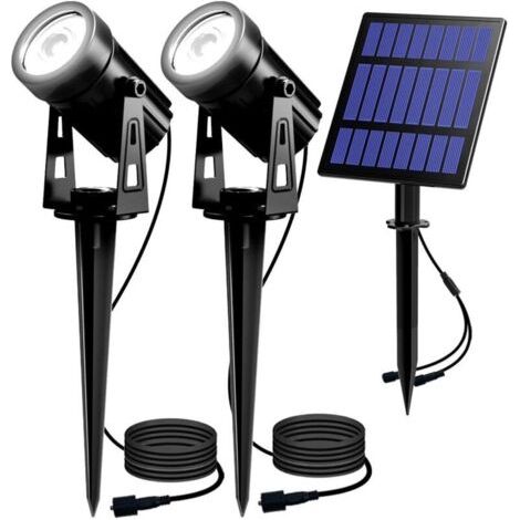 Lámpara solar de jardín 2 en 1, foco solar, proyector solar para exteriores con clasificación de impermeabilidad IP65.