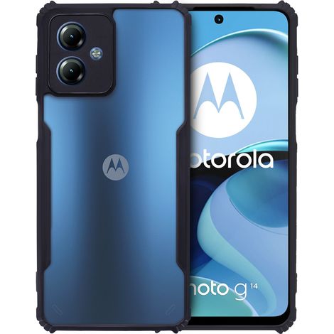 Funda para Motorola Moto G14, híbrida anticaída, negra. (1/5)