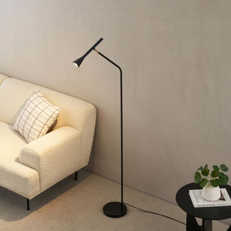 Minimalistische große schwarze Leselampe 150 cm - Holen
