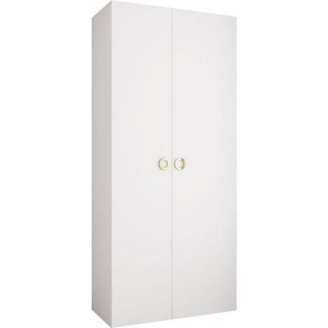 Armario Hartford 540, Blanco, 246x110x52cm, Puertas de armario: Con bisagras, Número de estantes: 6
