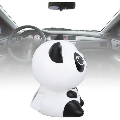 Statuetta di panda sofferente - Ornamento per auto - Panda in ABS con sensore di luce e movimento a energia solare, 85 mm (1/4)