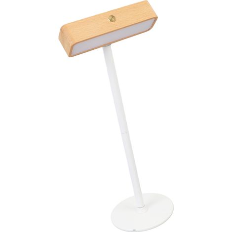 Applique murale rotative à 360 degrés, lumière chaude rechargeable 3000K, contrôle tactile à intensité variable, lampe de bureau magnétique en bois pour chambre à coucher et salon (1/5)
