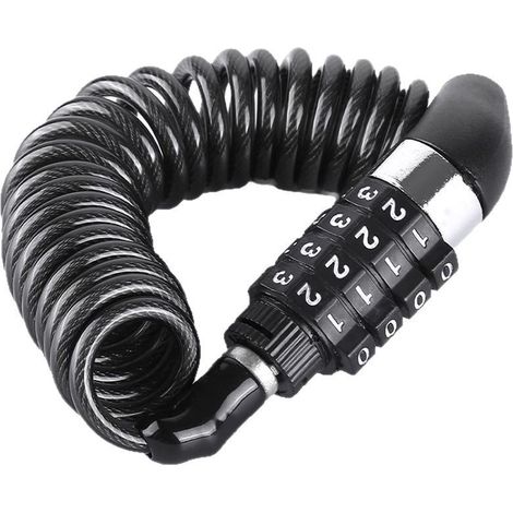 2 pièces- Serrure à combinaison à ressort serrure de vélo antivol portable serrure à combinaison à haute élasticité pour casque (1/5)