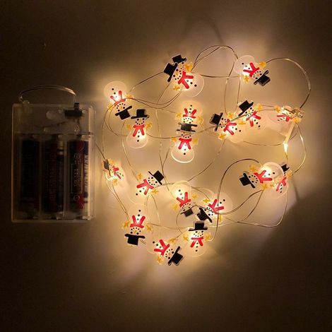 1 guirnalda de luces LED, muñeco de nieve, Papá Noel, árbol de Navidad, decoración festiva (1/4)
