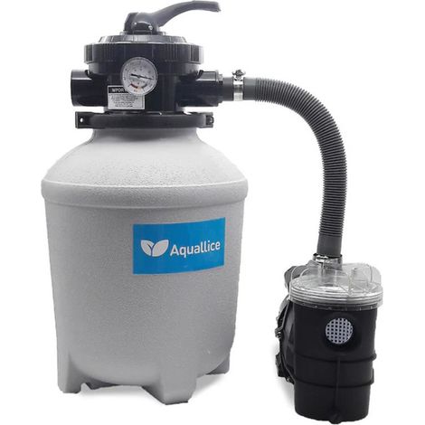 Filtro de Arena Piscina B-Water Clean 300mm + Bomba 0,25 Hp 4 m3/h  Monobloc con Filtro para Piscinas Residenciales