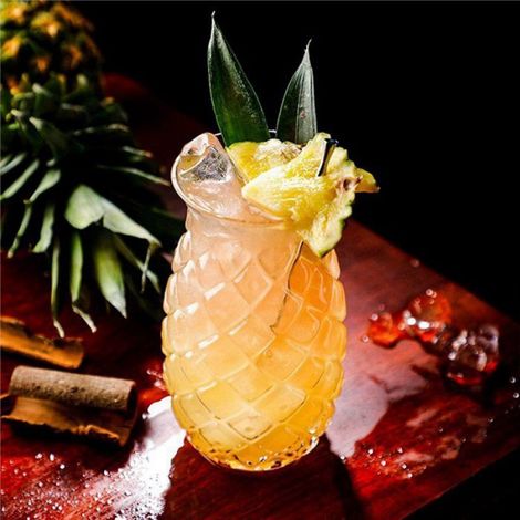 Verre À Cocktail Ananas - Verre En Relief 3D - Pour Cocktails Et Boissons Tropicales - Lot De 6 (1/5)