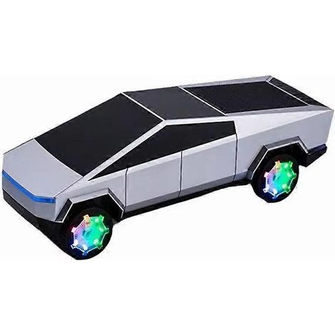 Tragbarer Bluetooth-Lautsprecher mit kabellosem Ladegerät, Cybertruck-Modell, RGB-Beleuchtung, Hi-Fi-Stereo-Sound, silbergrau (1/5)