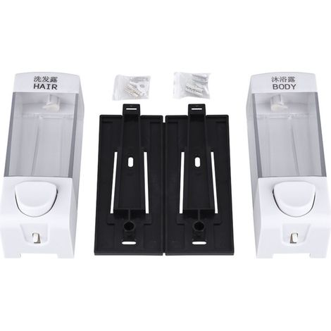 Dispensador desinfectante, jabón robusto y duradero, fácil de usar, 2 x 350 ml, para hoteles y edificios de oficinas -Crezuo (1/4)