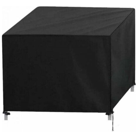 Bâche pour Salon de Jardin, Bâche de Protection Rectangulaire 420D, Résistante à l'eau et aux intempéries, adaptée aux Tables, chaises et Salons de Jardin, Noir, 150 x 130 x 90 cm (1/4)