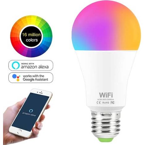 Bombilla LED inteligente WIFI RGB E27  Multicolor  10W (1/3)
