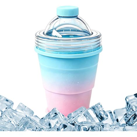 bac à glaçons silicone,Anti-Fuit,Tasse pliante,Gobelet à glace 2 en 1 Remplissage d'eau pratique,maison, sortiecamping,couleur (1/5)