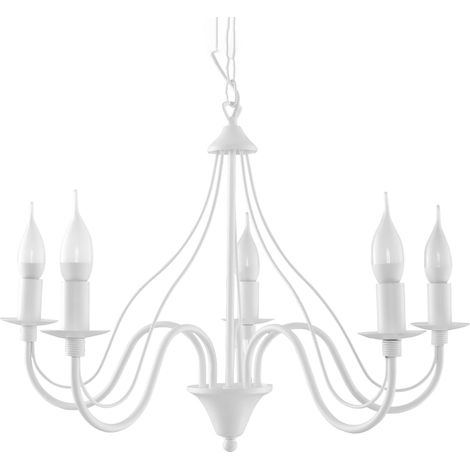 Suspension chandelier MINERWA blanc 5xE14 12W Sollux (1/2)