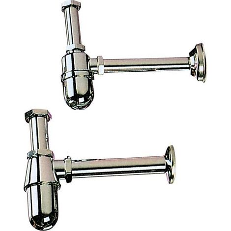 2 x BL SIFONE A BOTTIGLIA OTTONE CROMATO D 1 1/4