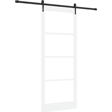 Schiebetür ORKDAL Weiß 93 x 232 cm Massivholz Kiefer und Glas vidaXL