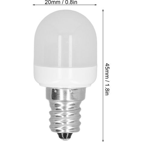5 lampadine LED E12 con filamento flessibile, 1,5 W, 75 lumen, per lampade da scrivania, ventilatori da soffitto e applique, AC 220 V, luce bianca calda 6000 K. (1/5)