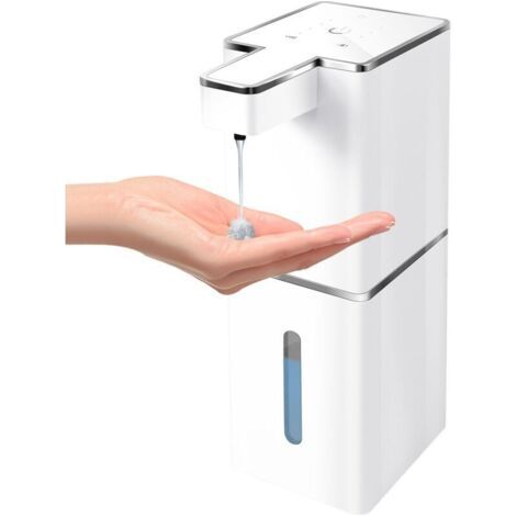 Dispenser di sapone automatico a parete da 380 ml, impermeabile IPX5, senza contatto, elettrico, bianco (1/4)