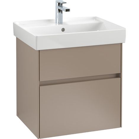 Villeroy & Boch Collaro Meuble sous-lavabo avec éclairage, 554x546x444 mm, 2 tiroirs, C008B0, Coloris: Façade/carcasse : Blanc brillant, poignée : Blanc mat - C008B0DH (1/5)