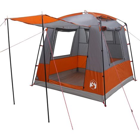 vidaXL Party Tent Grey and Orange 4-Person (1/4)