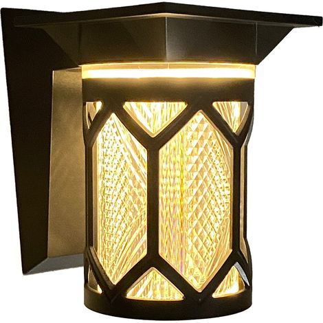 Lampe Solaire LED Extérieur Ronde, Applique Murale Décorative 3 Couleurs pour Jardin, Terrasse, Balcon, Cour – Éclairage d'Ambiance Étanche sans Fil (1/4)