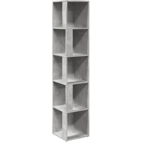 Elegante mobile angolare contenitore moderno 33 x 33 x 164,5 cm legno composito grigio cemento 020047979