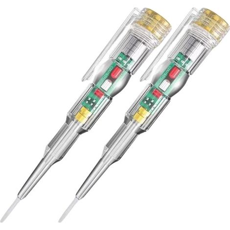 Voltage Tester, 2pcs Voltage Tester Pen 24-250V High Sensitivity Non-Contact Screwdriver Voltage Detector Electric Pen with Indicator Light for Circuit Testing (1/5)