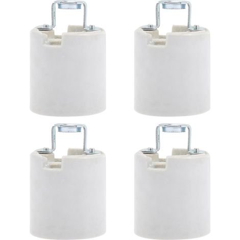 Douille à Vis E26 pour Céramique Beige, Support de Lampe Fileté Professionnel, Installation Simple, Lot de 4 Pièces Luminaires Muraux Modernes (1/5)