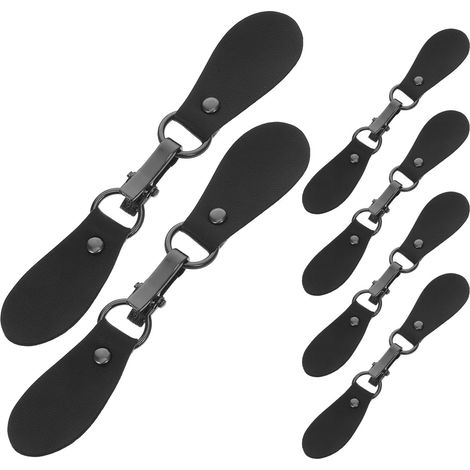 6 Stück Schwarze Metallschnallen aus Zinklegierung und Pu für Mantelspangen Leichte und Stabile Riemenschnallen für Kleidung zum Nähen und Täglichen Gebrauch (1/5)