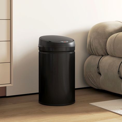 Poubelle à capteur de 30 litres avec fonction fermeture douce, poubelle en acier inoxydable sans contact pour cuisines hygiéniques DaGou