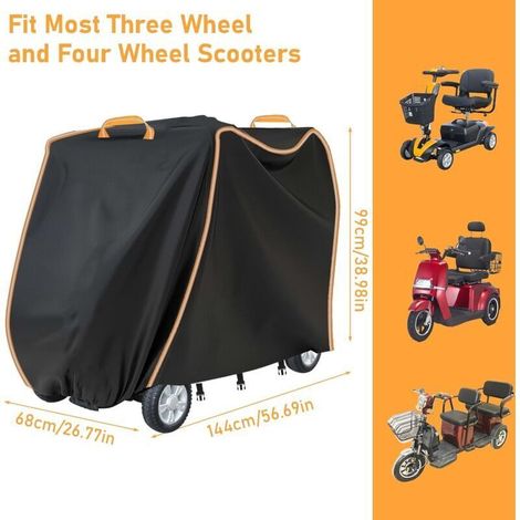 Bardusch - Telo di copertura impermeabile resistente per scooter per disabili - Tessuto Oxford 420D con strisce riflettenti e passanti di fissaggio - Per scooter a 3 e 4 ruote (XL, 144 x 99 x 68 cm) (1/4)
