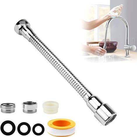 1-teilige Wasserhahnverlängerung, Edelstahl, 360° drehbar, Gewindeadapter, Küche/Badezimmer (1/5)