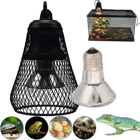 50-Watt-UVA/UVB-Wärmelampe für Reptilien-Terrarien (Echsen, Schlangen, Schildkröten) mit Lampenschirm (1/5)