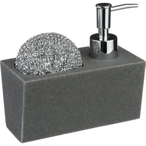 Distributeur savon avec éponge 170ml noir - 5five (1/5)