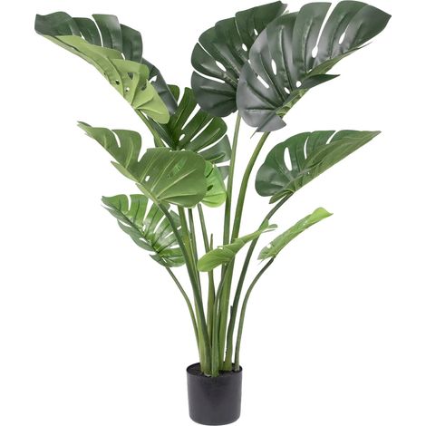 Planta Monstera artificial, de bajo mantenimiento, decoración de interior, 120 cm, 1 unidad (1/2)