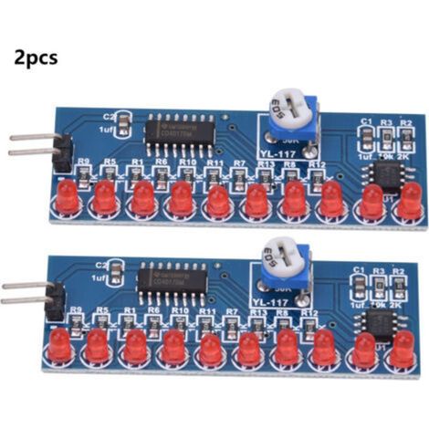 Kit de montage électronique DIY avec module lumineux LED NE555+CD4017 pour effet de chenillard et d'écoulement d'eau