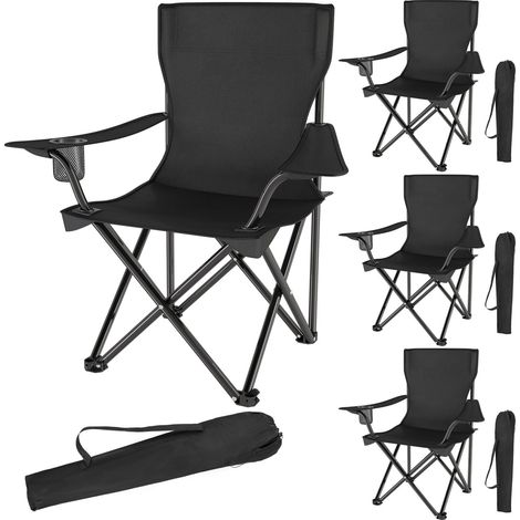 Lot 4 chaises de camping pliables avec sac transport inclus