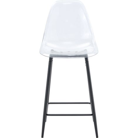 Set mit 4 transparenten Barhockern mit schwarzem Metallgestell 51x45x102 cm MODENUIT (1/5)