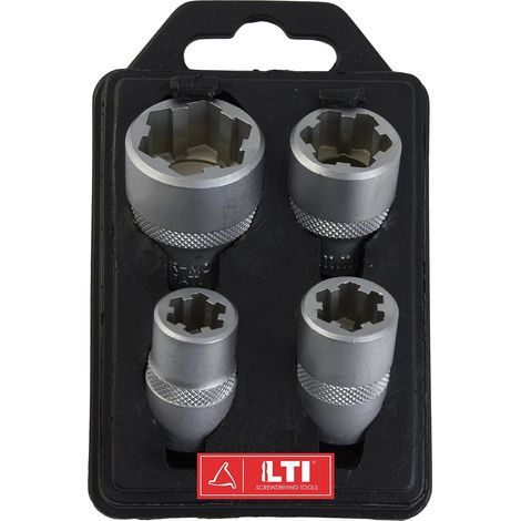 Krino 66036005 extracteurs de boulons Endommages, Set de 4 Pieces, Acier (1/2)