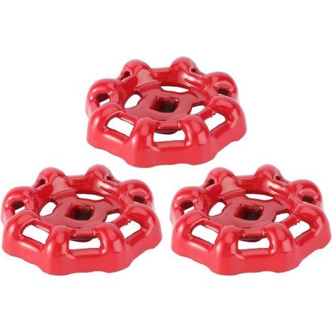 Red iron valve handle, ball valve, guillotine valve, tap, top part, 6 x 6 mm, pack of 3 (1/5)