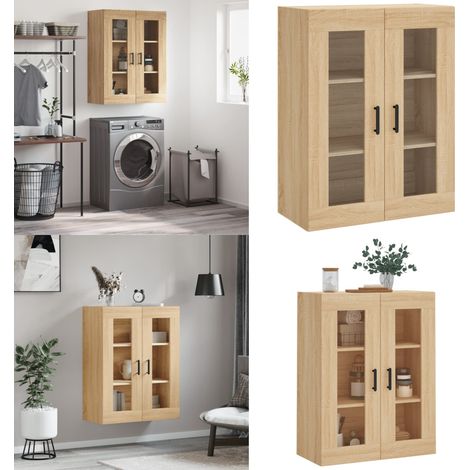 Wandschrank Sonoma-Eiche 69,5x34x90 cm - Holzschrank - Sonoma-Eiche (1/5)
