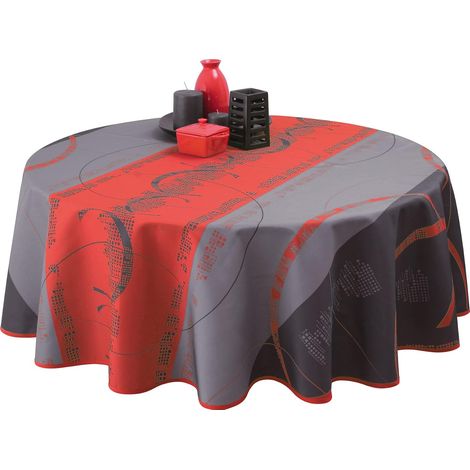 Nappe Anti-Taches Astrid Rouge - Taille : Ronde diamètre 160 cm, Gris (1/5)