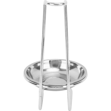 Support de Cuillère à Soupe Vertical, Repose-Cuillère en Inox pour Cuisine, Porte-Ustensiles pour Marmite, Argent avec 1 Assiette (1/5)