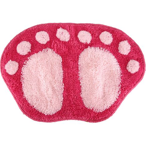 Tapis de bain rouge en microfibre, tapis de douche, moquette de salle de bain antidérapante, coussinet sous les pieds (1/4)